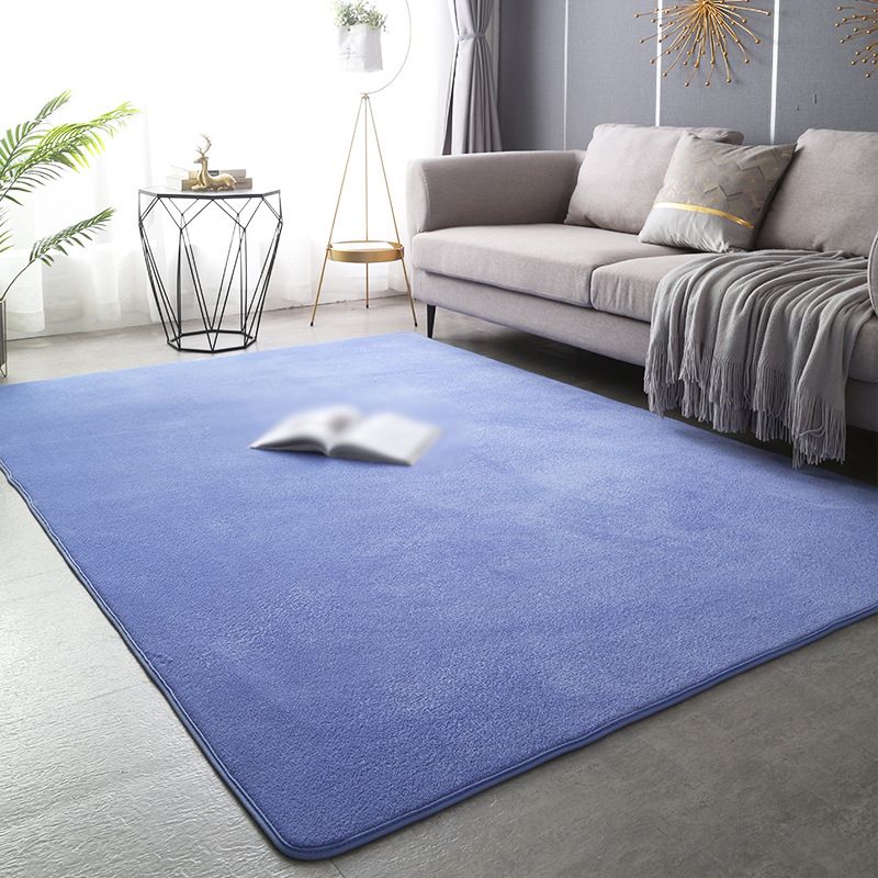 Casual Indoor Carpet Solid Color Polyester Area Rug Stain Resistant Carpet for Living Room