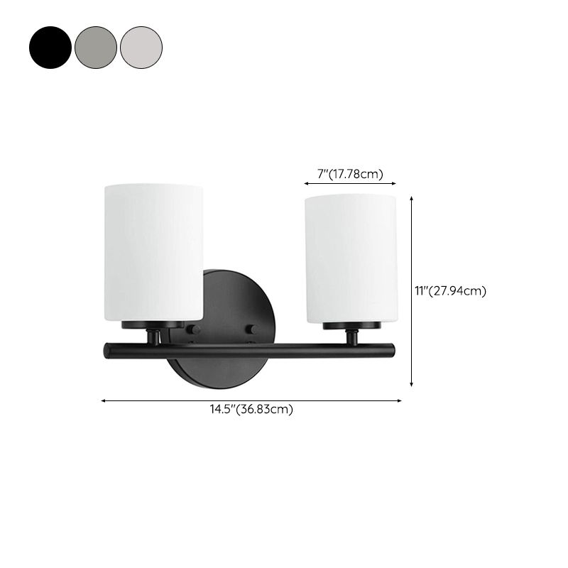 Cylinder Glass Shade Bath Sconce Post Modern Multi - Head Bathroom Vanity Lighting