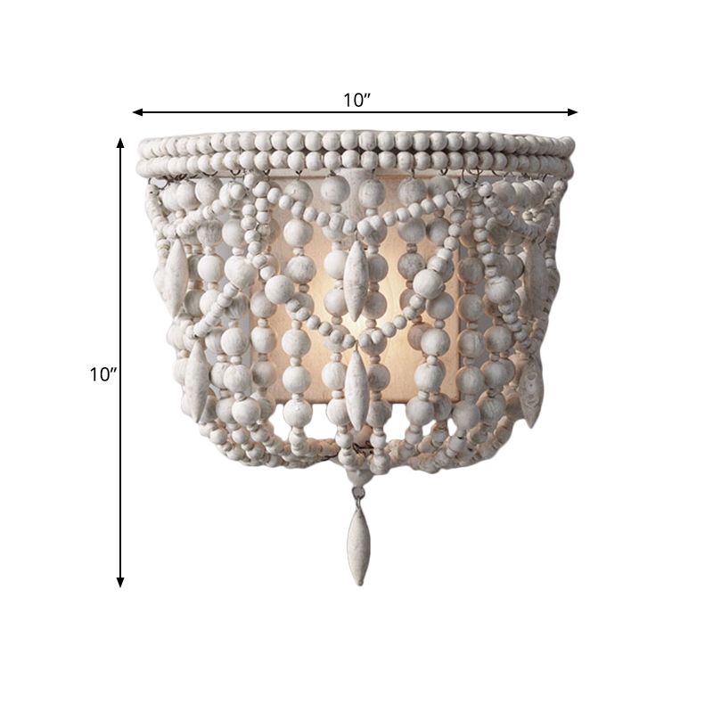Mont mural perlé blanc Light Vintage Wood 1 Light Living Room Sconce Lightture