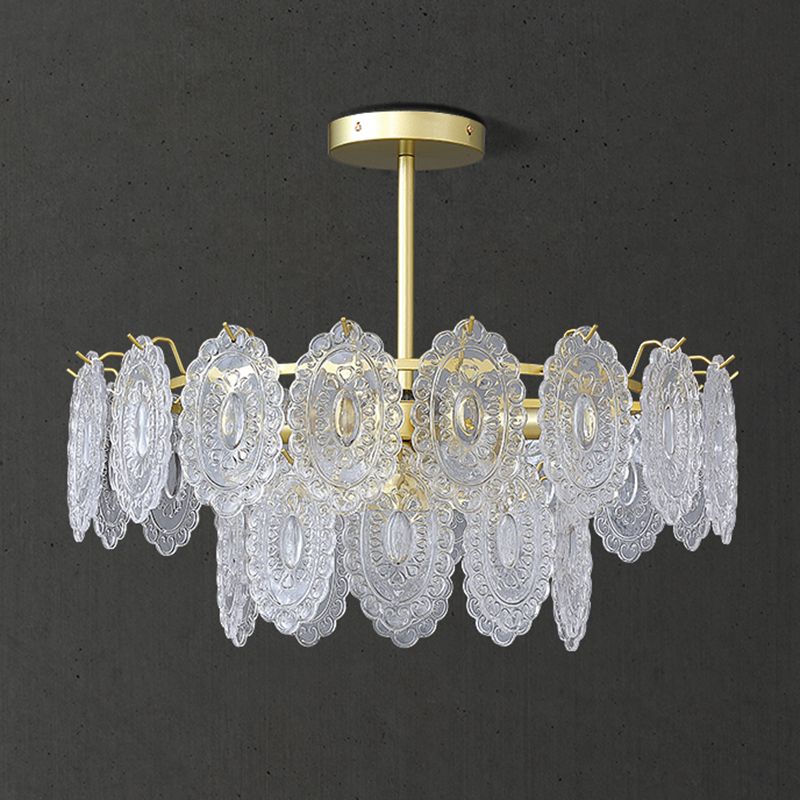 Luces colgantes de forma única de forma contemporánea de vidrio colgante accesorios en oro