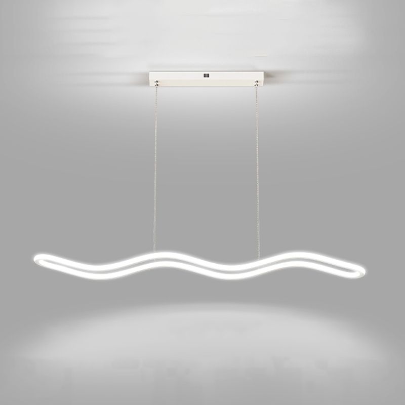 Modern Creative Style Hanging Lamp Linear Metal Island Light Fixture for Kitchen