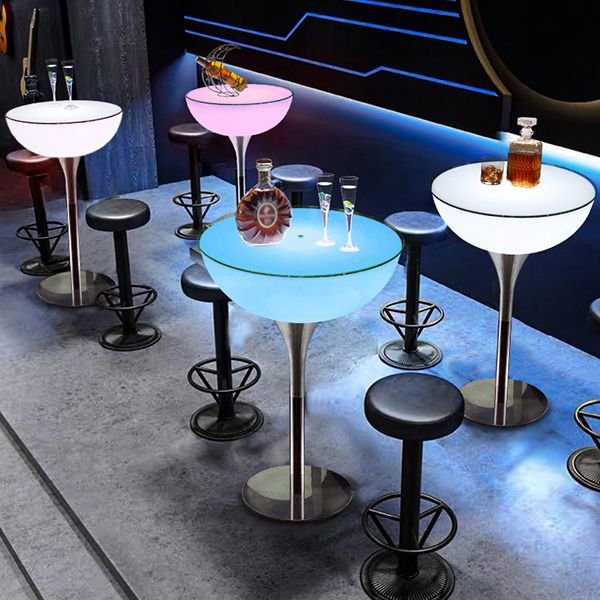 Polyethylene Round Table Industrial Style Bar Lighted Bar Table