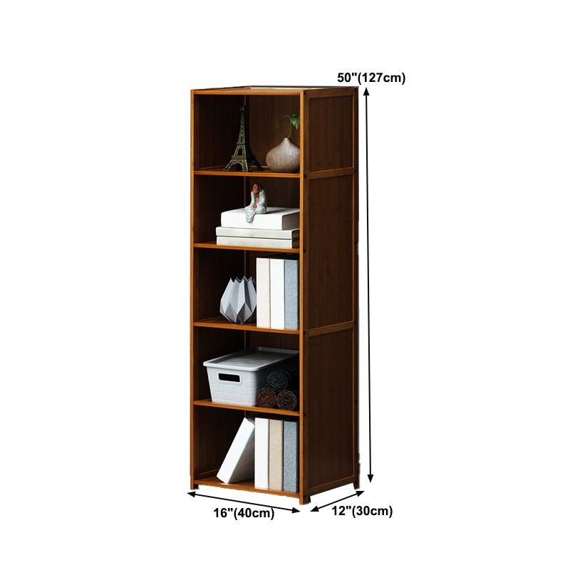 12" W Vertical Wooden Bookshelf Modern Closed Storage Bookcase