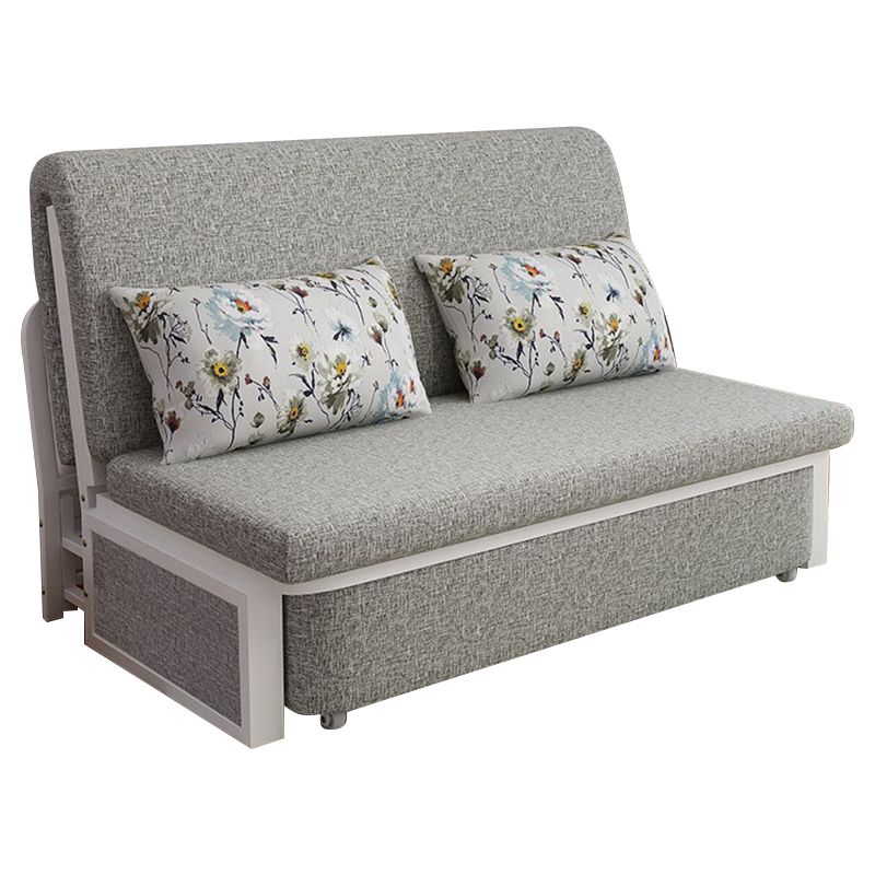 Linen Sofa Bed Scandinavian Square Arm Sleeper Sofa, 35.43" Wide