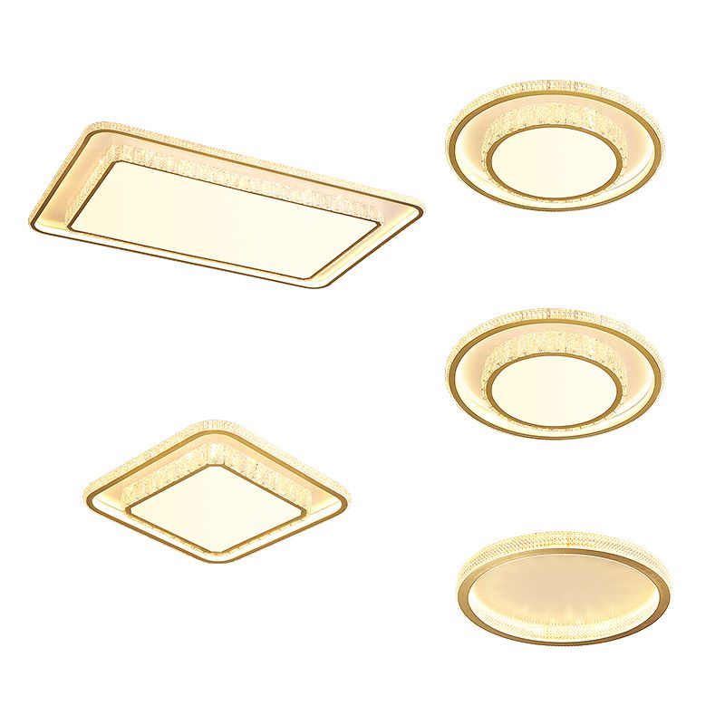 Minimalistische geometrisch gevormde plafondlamp van acryl woonkamer LED-inbouwlamp in goud