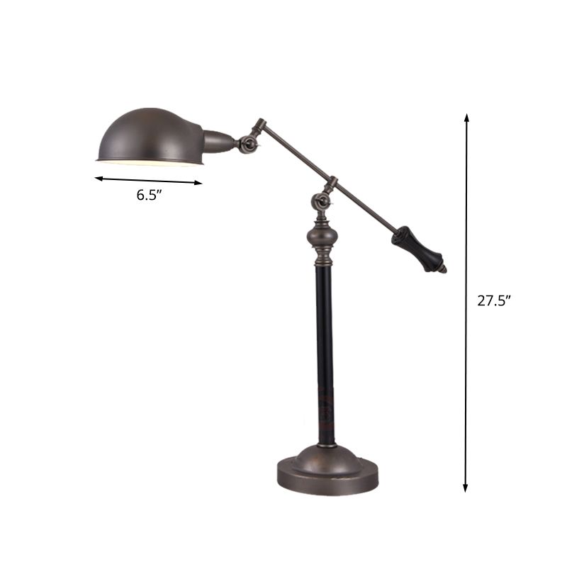 Landschaftsschwung Arm Reading Lampe Metall 1 Hegen Aufgabenleuchtung in Schwarz mit Kuppelschatten