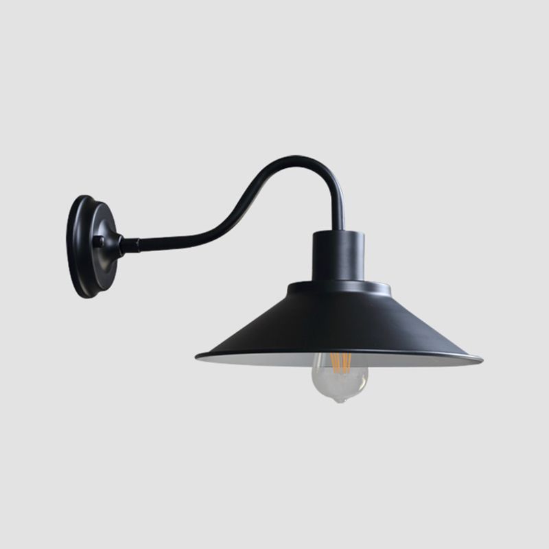 Cone Shaped Wall Lighting Fixture Industrial-Style Metal Outdoor Sconce Light Fixture