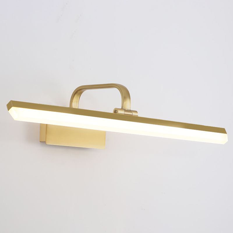 Linear Shape Contemporary Style Vanity Light Metal 1 Light LED Mirror Light for Bathroom