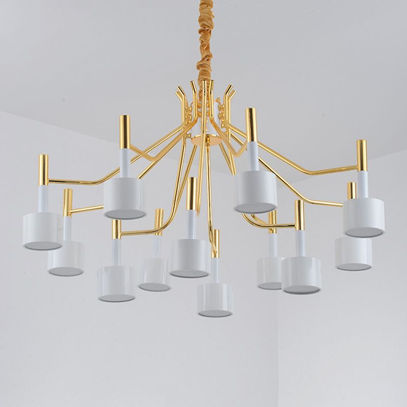 Postmodern Style Chandelier Branching Hanging Pendant Light with Iron Shade