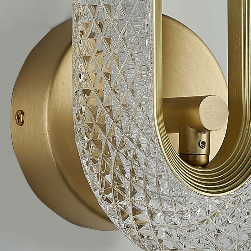 Contemporary Acrylic Wall Mount Lamp Bronze Oval Wall Sconce for Bedroom