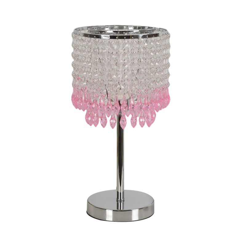 Crystal perled rouge / rose / violet lampe 2 niveaux Pichet à pain de nuit moderniste simple