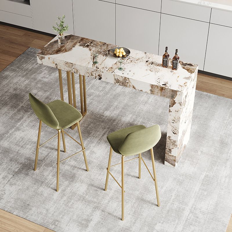 1/2/3 Pieces Glam Rectangle Sintered Stone Counter Table with High Stools