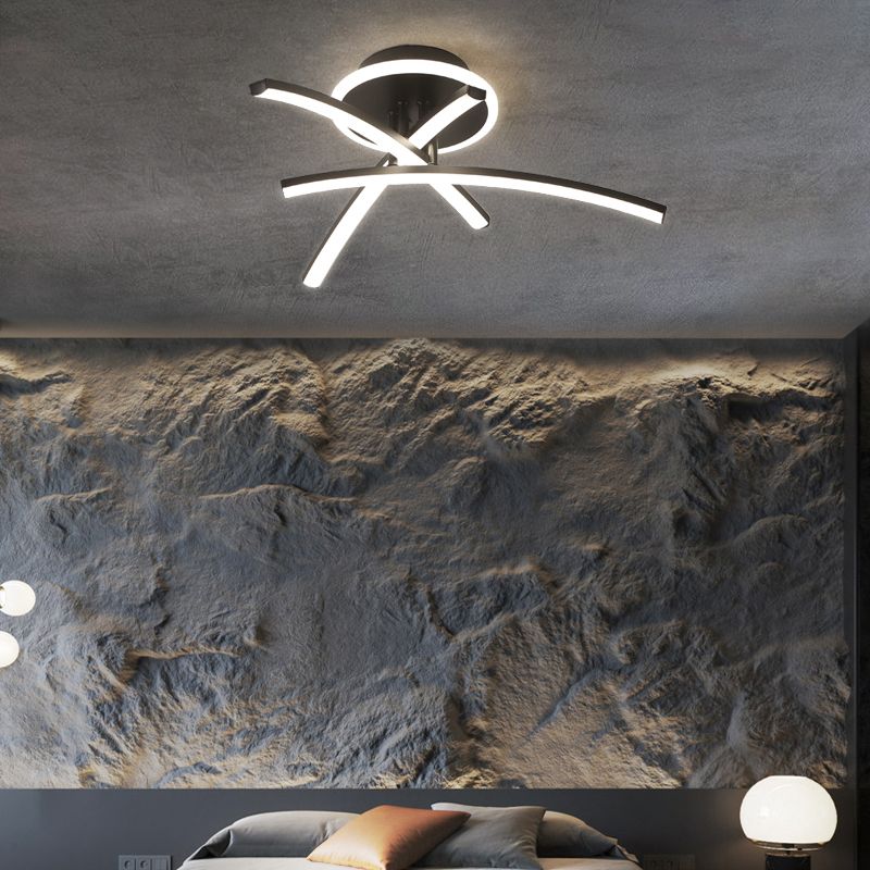 Lampada da soffitto a semi-incasso Line Lampada da soffitto moderna in metallo per soggiorno a LED