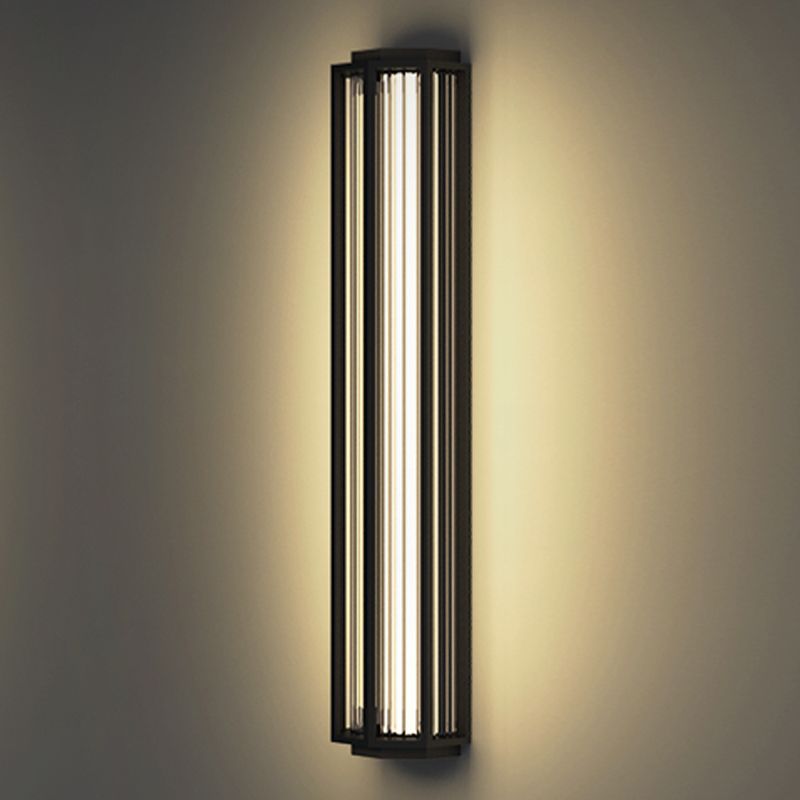 Simple Wall Sconce Black Outdoor Wall Light Fixture with Metal