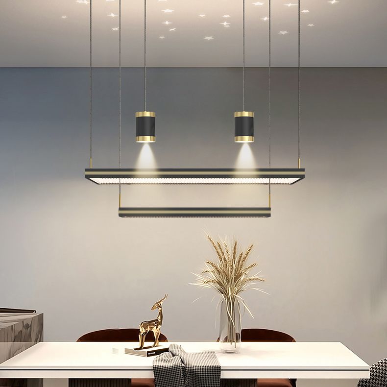 Contemporary Pendant Lights Linear Hanging Ceiling Lights for Dining Room