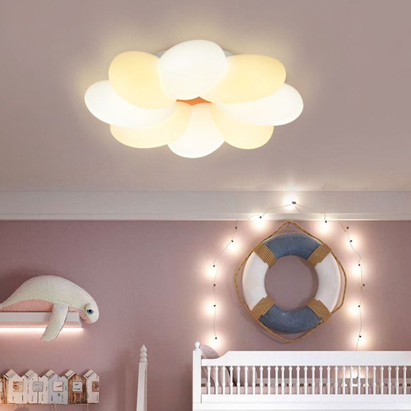 Flower Flush Mount Lighting 1 Light Plastic Kids Flush Ceiling Light Fixtures for Girls Bedroom
