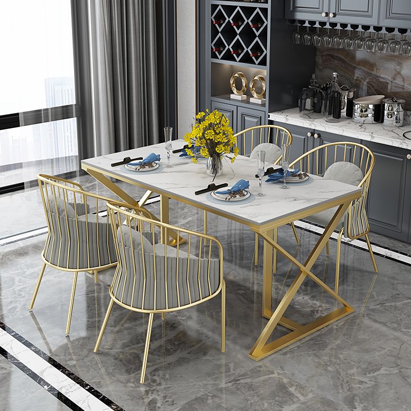 Glam Style 1/2/5 Pieces Dining Furniture Set Rectangle Dining Room Table Set