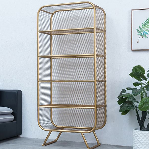 Modern Standard Bookcase Metal Bookshelf with Rectangle Shelves