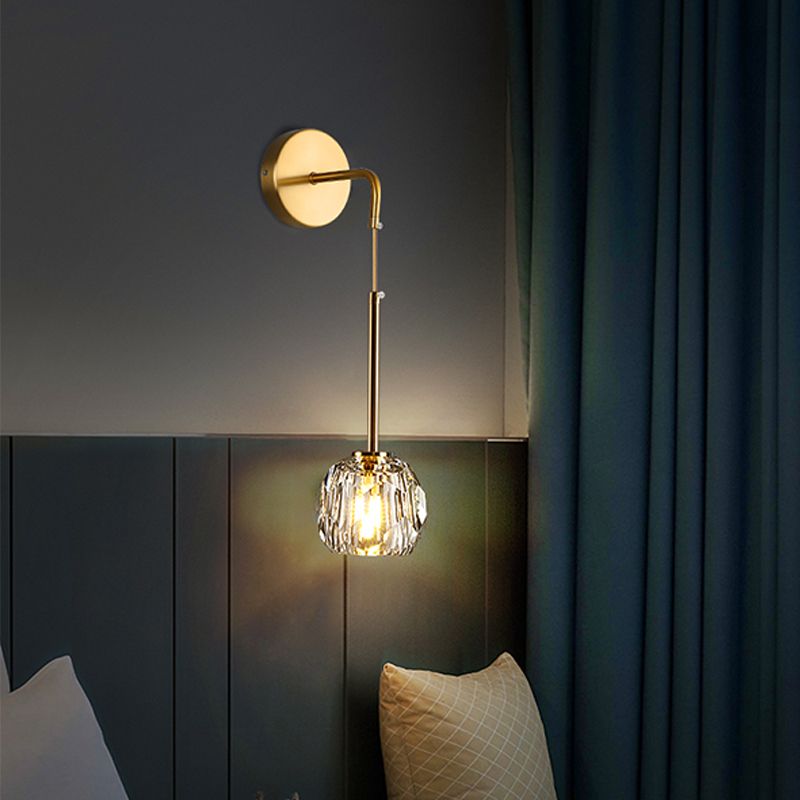 Simplicity Style Wall Sconce met heldere kristalschaduw postmoderne sconce verlichtingsarmatuur