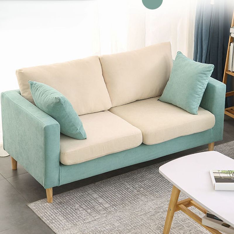Loose Back Square Arm Sofa Nordic 24.4" D Slipcovered Loveseat