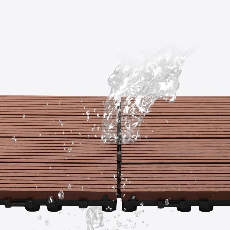 Interlocking Decking Tiles Striped Pattern Square Deck Plank Outdoor Patio