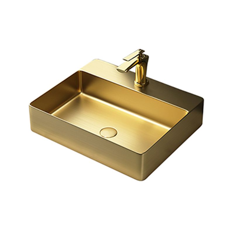 Modern Bathroom Sink Rectangular Bathroom Sink with Basin and Faucet