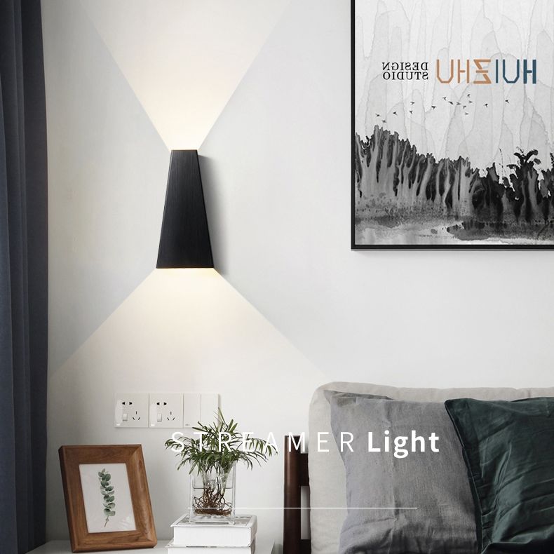 Aluminium minimalisme wandlamp armatuur 1-licht LED SCONCE Licht voor slaapkamer