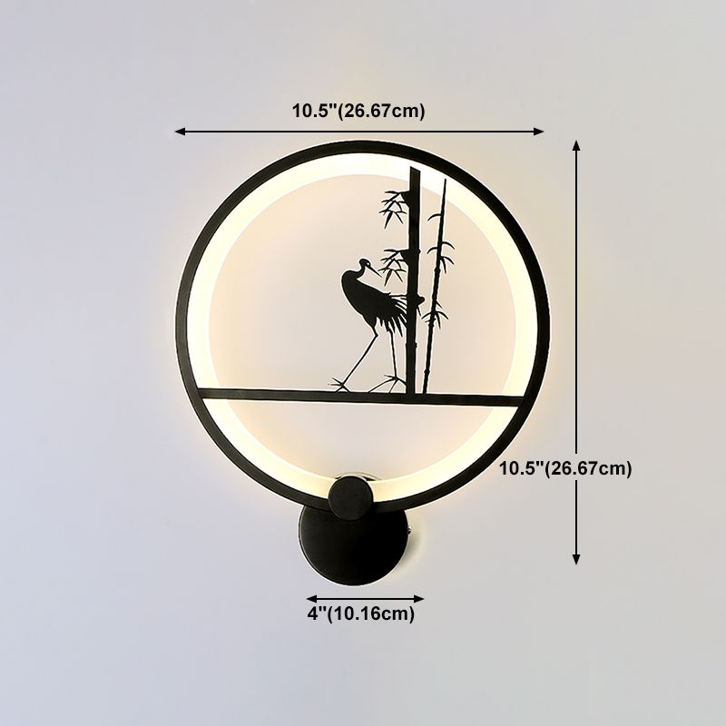 Unique Shape Metal Wall Light Modern Style 1-Light Wall Mounted Light Fixture in Black