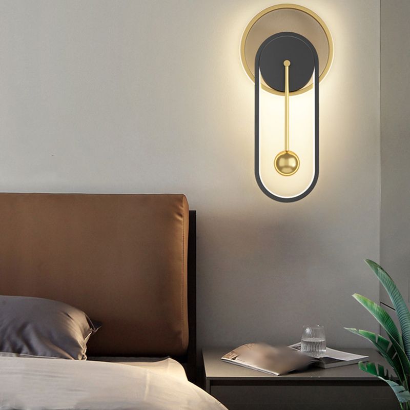 Luci di applique rotonde in metallo Modern Style 2 Apparecchi per illuminazione a parete