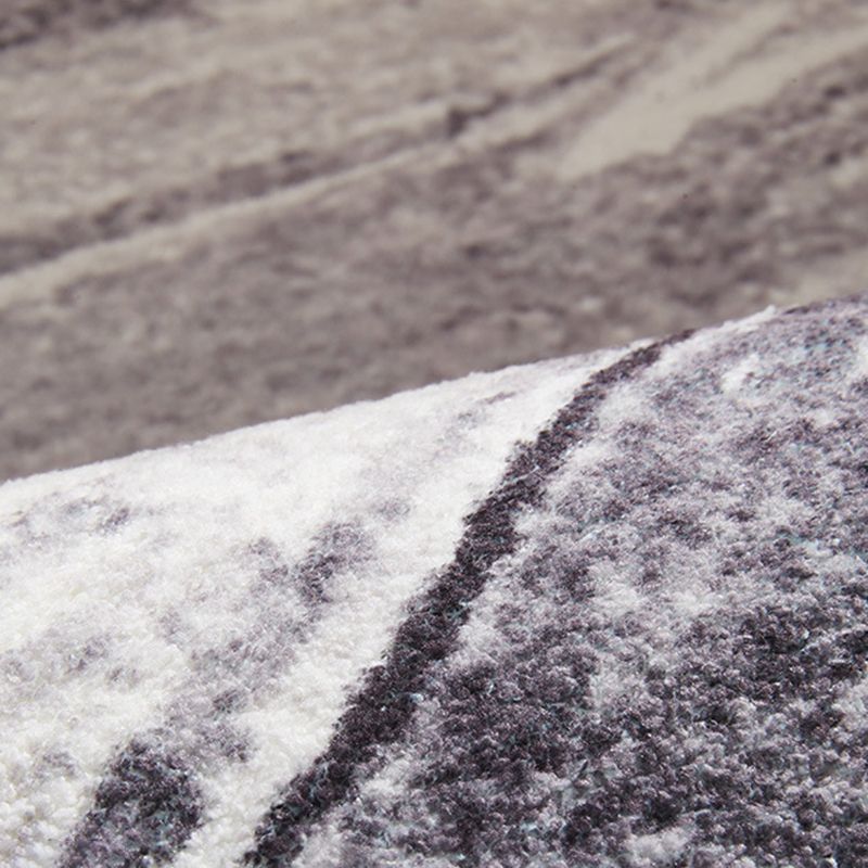 Grey Modern Area Rug Abstract Pattern Polyester Area Carpet Easy Care Rug for Home Decor