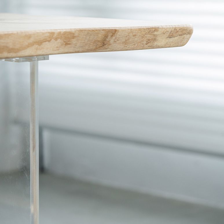 Rectangle Ash Solid Wood Bar Dining Table Double Pedestal Bar Table for Living Room