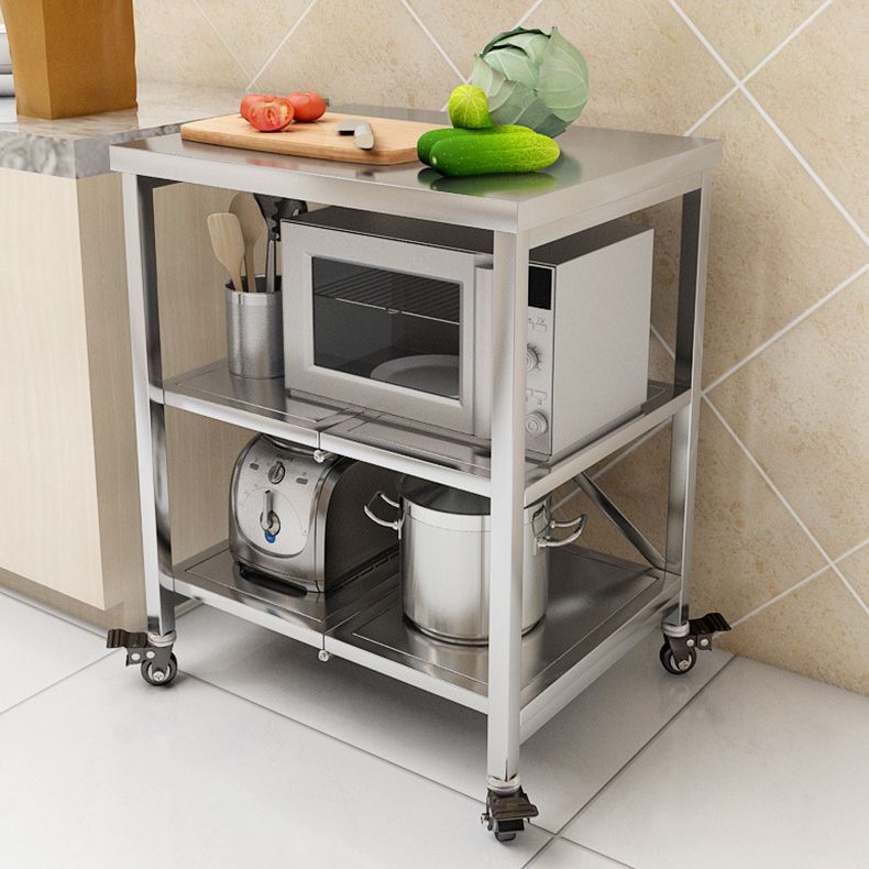 Modern Metal Prep Table Home Kitchen Prep Table with Shelves