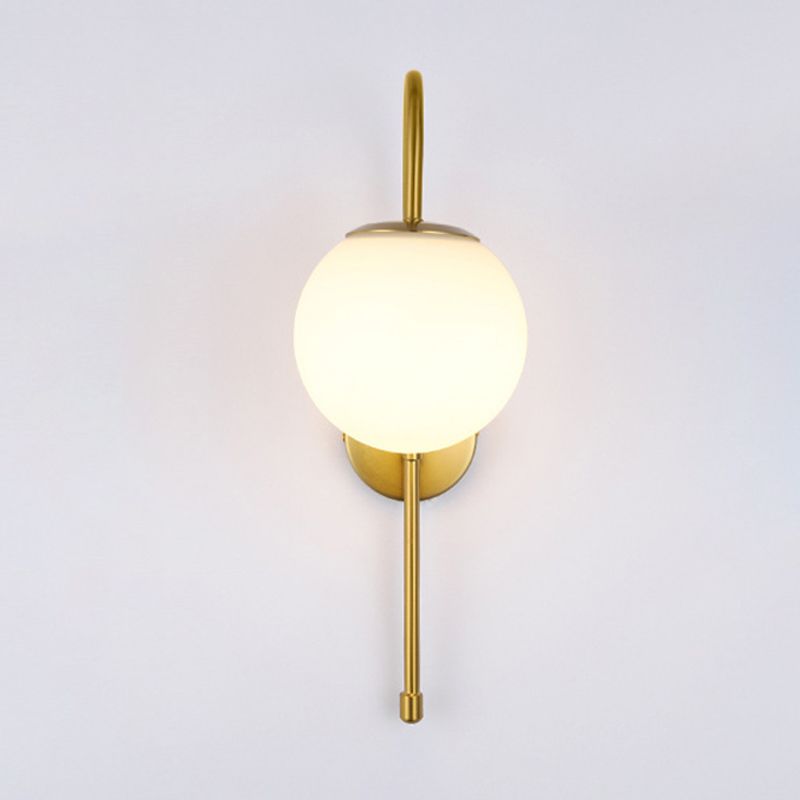Kugel Schatten Glas Wandleuchter moderner Stil 1 Lichtwandhalterung Leuchte in Gold