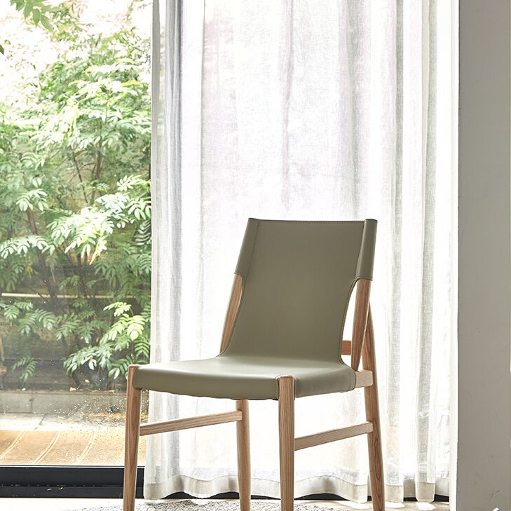 Modern Simple Side Chair Solid Wood Frame Side Dining Chair for Dining Room