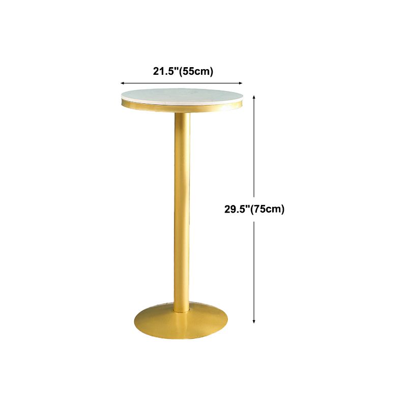 Tavolo da bar in glam in ferro d'oro bianco 21,6 "w tavolo da bistrot top rotondo per rottura