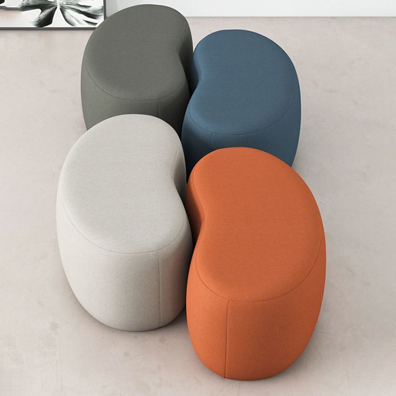 Modern Stain Resistant Standard Wedge Orange Leather Pouf for Home Decor