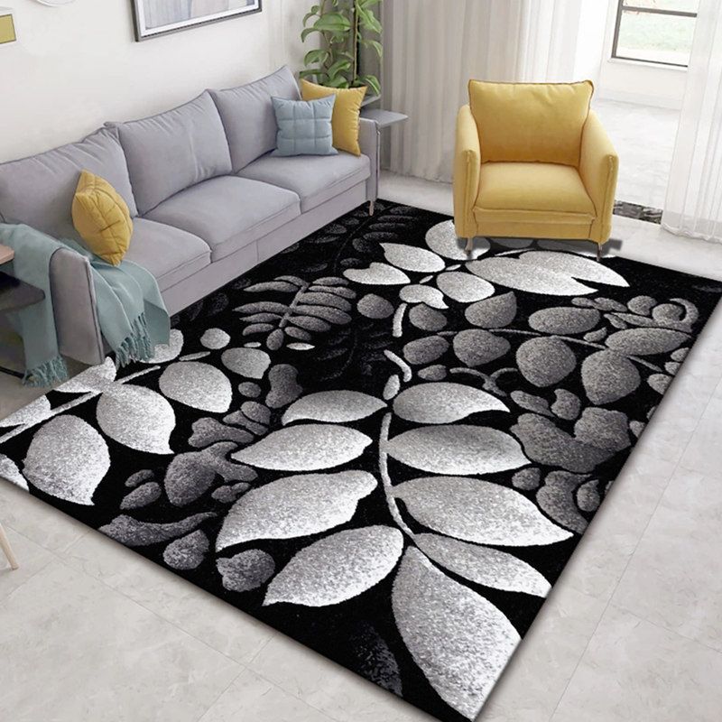 Glam Nordic Area Rug Multi-Colored Plant Carpet Stain Resistant Washable Anti-Slip Backing Rug for Sitting Room
