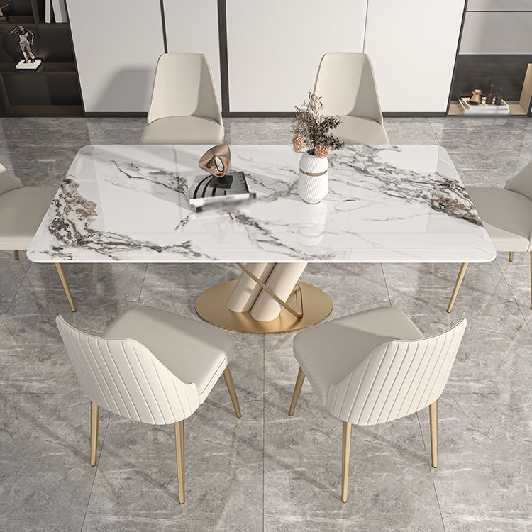 Luxury Sintered Stone Top Dining Set 1/2/5/6/7 Pieces Rectangle Kitchen Table with Chairs