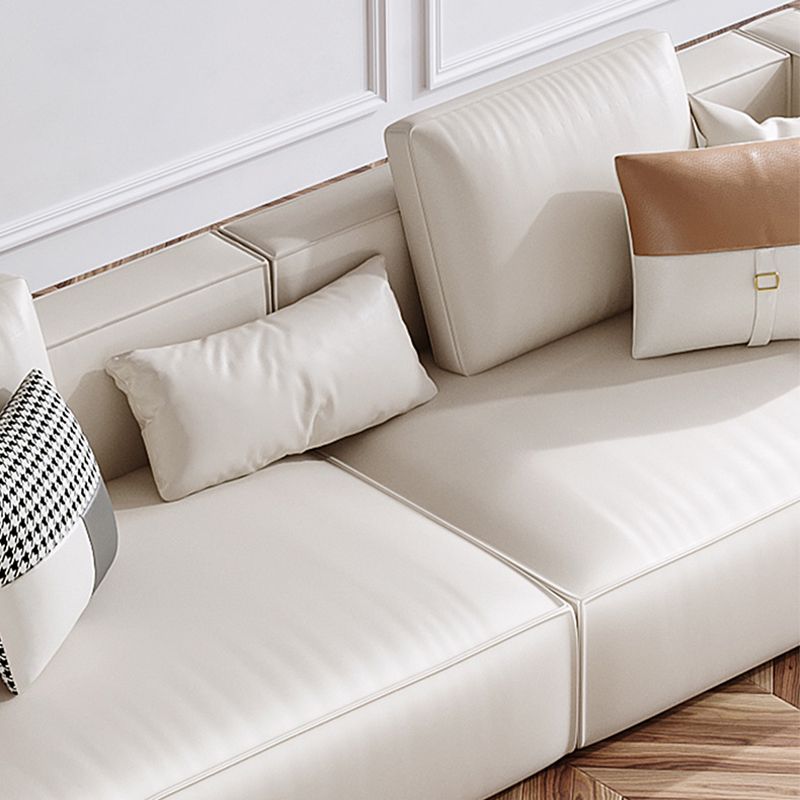Square Armrest Latex/sponge Upholstered Tech Fabric Upholstered Off-white Sofa