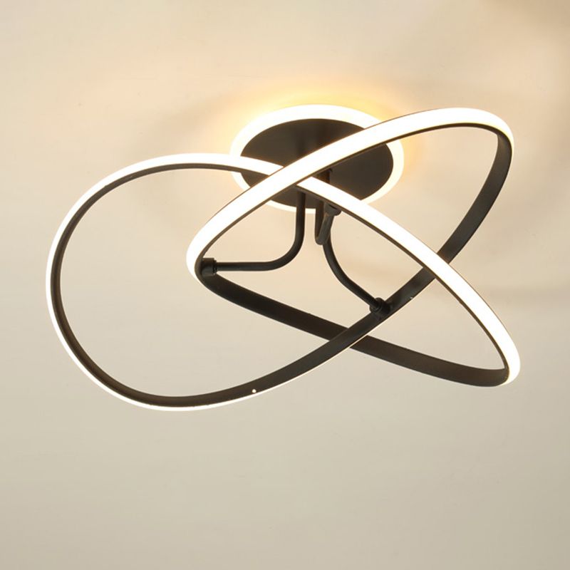 Modern LED Ceiling Light Strip Shape Ceiling Mount Lamp with Acrylic Shade for Bedroom