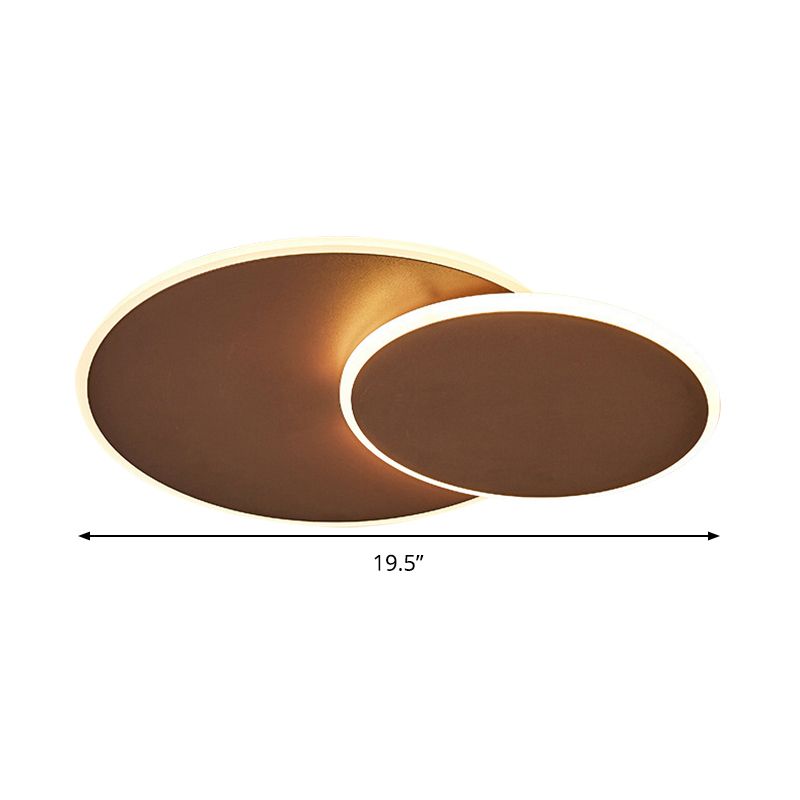 Runde Acryl-Deckenleuchte minimalistisch Weiß/Kaffee 16 "/19.5" breite LED-Unterputz-Lampe in Warm/Weißes Licht