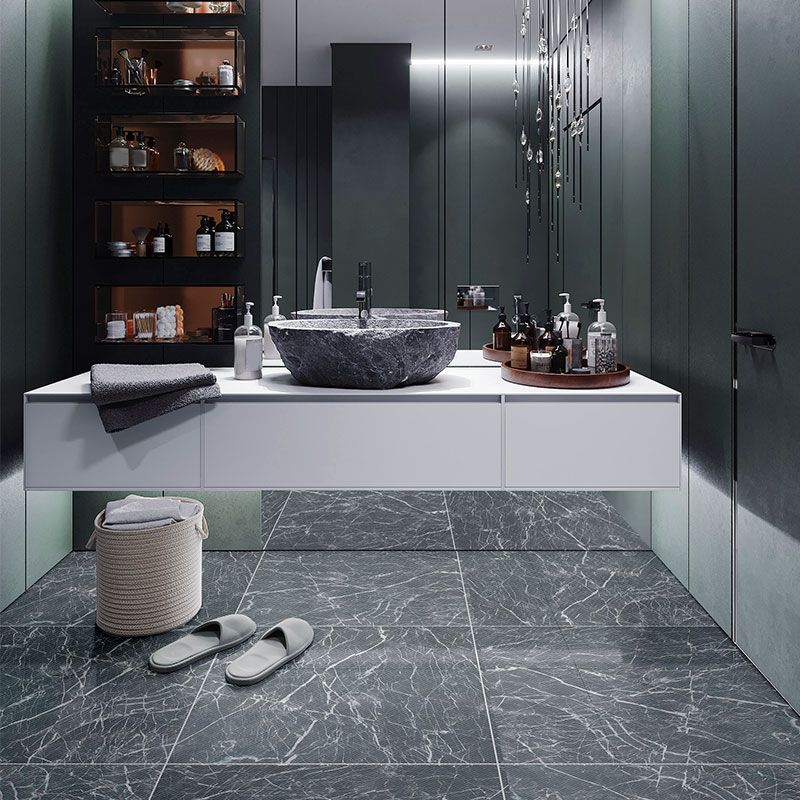 Peel and Stick Vinyl Flooring Marble Look Vinyl Flooring with Square Edge