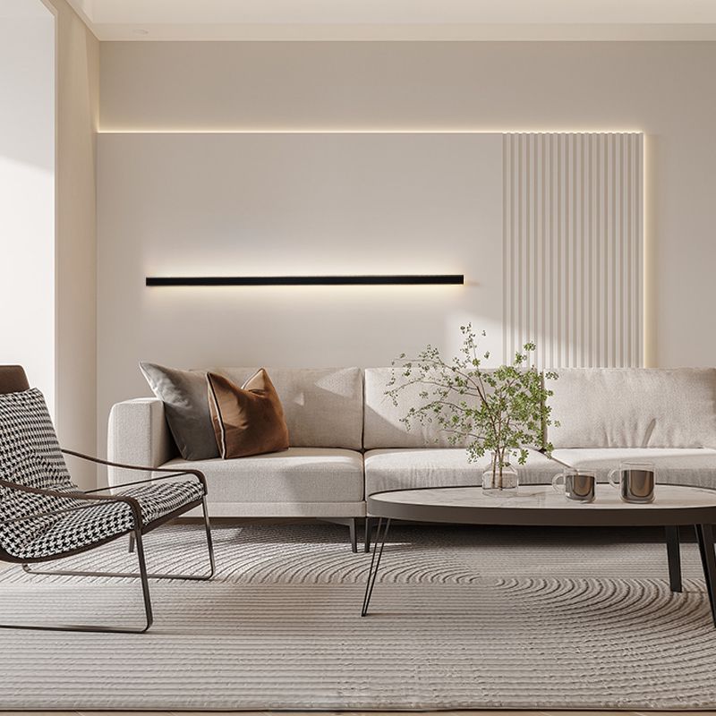 Lineare Form Metallwand Licht moderne Einlichtwandhalterung Leuchte in Schwarz