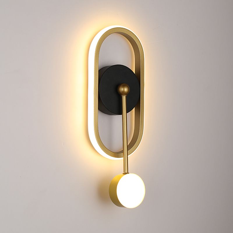 Postmodern Metal Wall Light Geometry LED Wall Lamp with Silica Gel Shade for Bedroom
