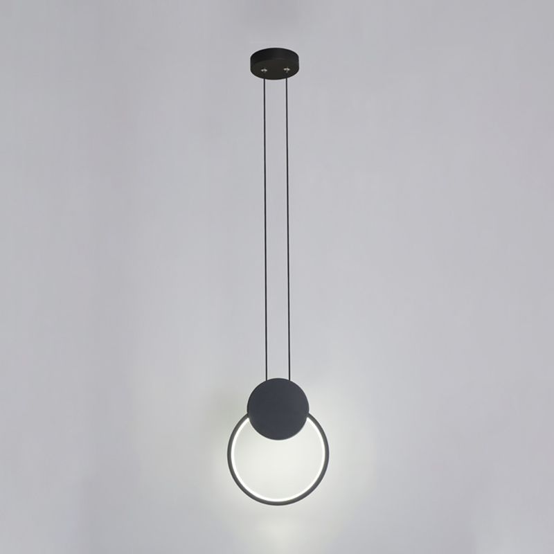 Minimalisme pendentif léger acrylique à 1 lumière LED vers le bas pour chambre à coucher