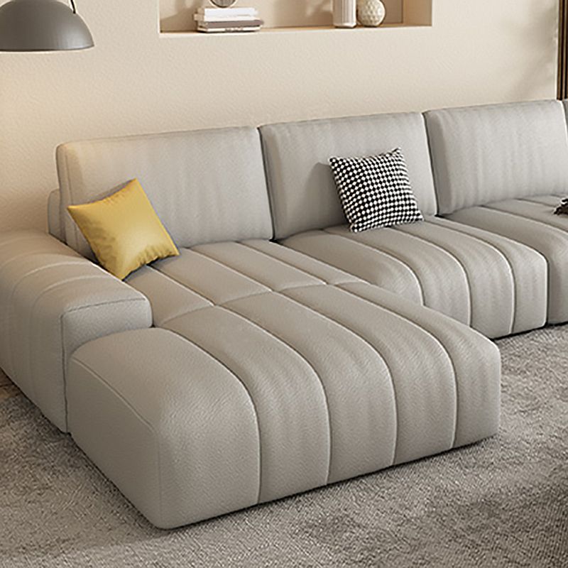 Scandinavian Stain-Resistant for Living Room Square Arm Sofa & Chaise