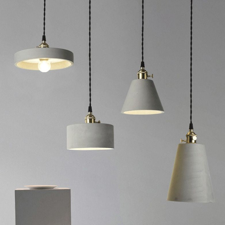 Luces de techo colgante de 1 luces con lámpara colgante de cemento moderna