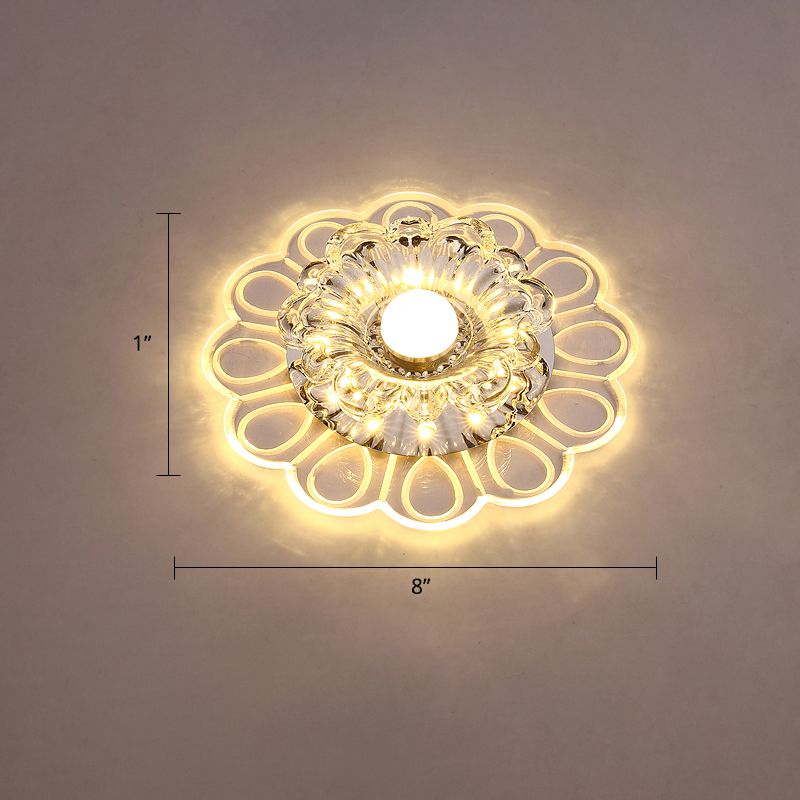 Blume LED-Unterputz Deckenleuchte Licht minimalistisch Klarglas Foyer bündig montiert Lampe