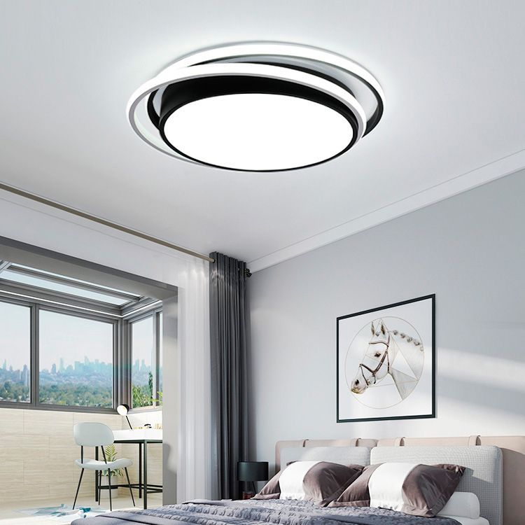 Iluminación de techo empotrada de acrílico geométrica, accesorio de montaje empotrado Led negro de estilo moderno