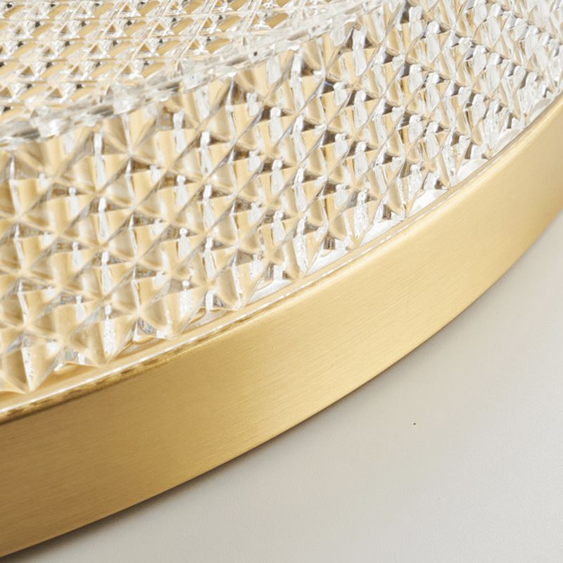 Modern Flush Light Round Ceiling Lighting with Brass and Acrylic for Bedroom